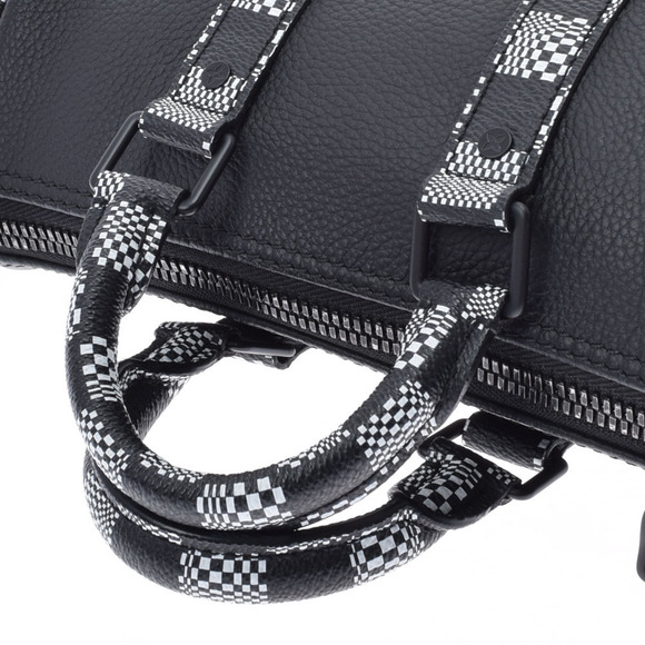 LOUIS VUITTON Distorted Keepall XS Black Leather Shoulder Bag - Picture 3 of 9